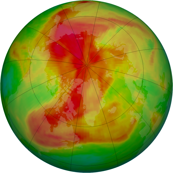 Arctic ozone map for 11 April 1989